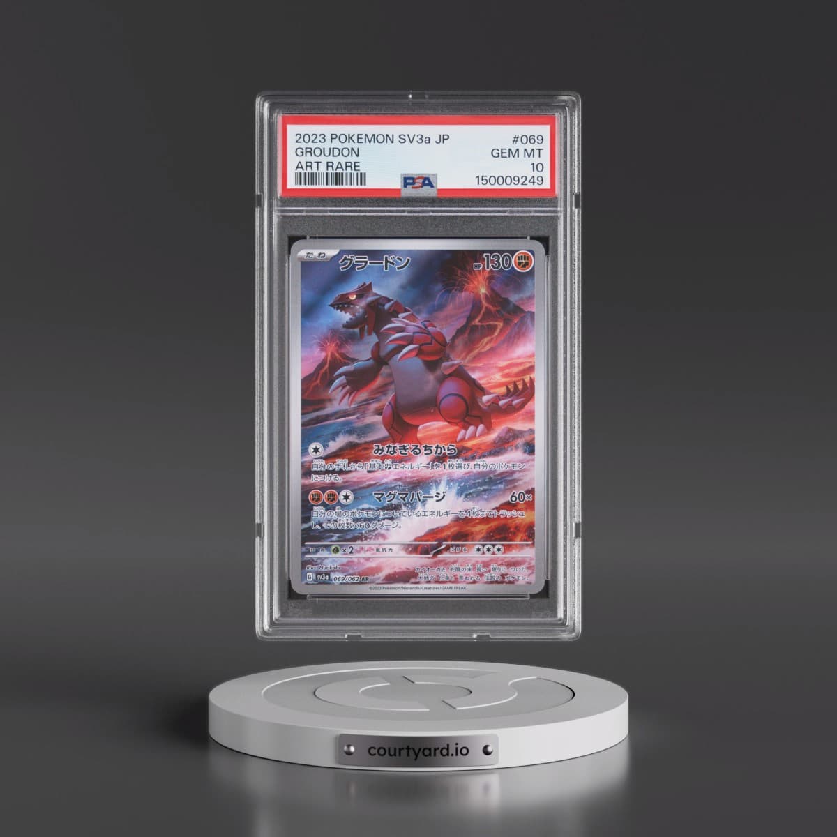 2023 Pokémon Sv3a-Raging Surf #069 Groudon - Art Rare (PSA 10 GEM MINT)