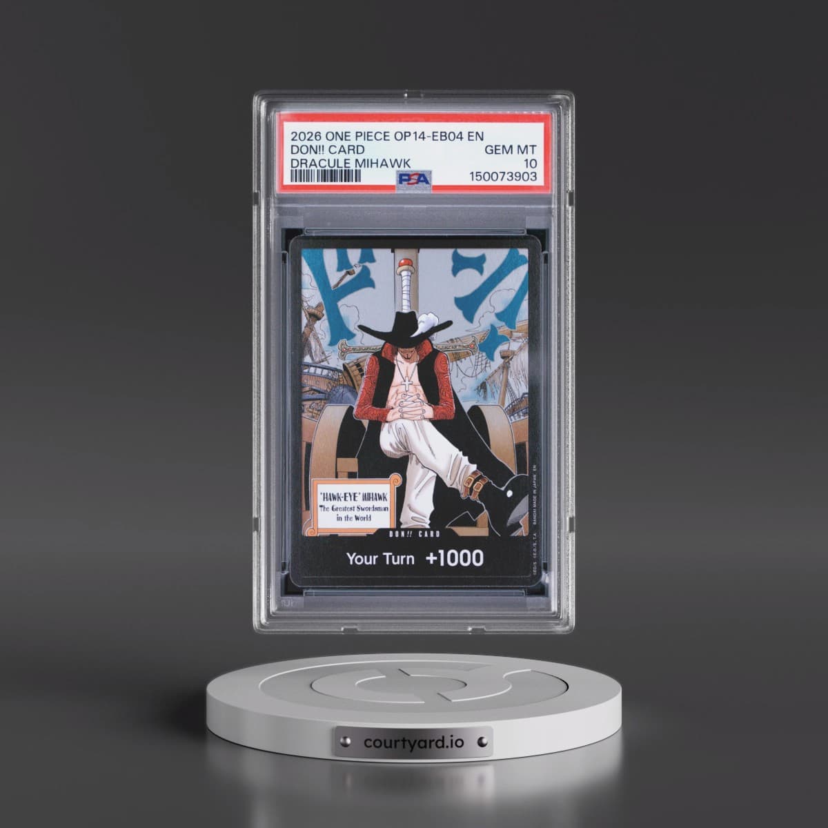 2026 One Piece OP14-EB04-the Azure Sea's Seven Don!! Card - Dracule Mihawk (PSA 10 GEM MINT)