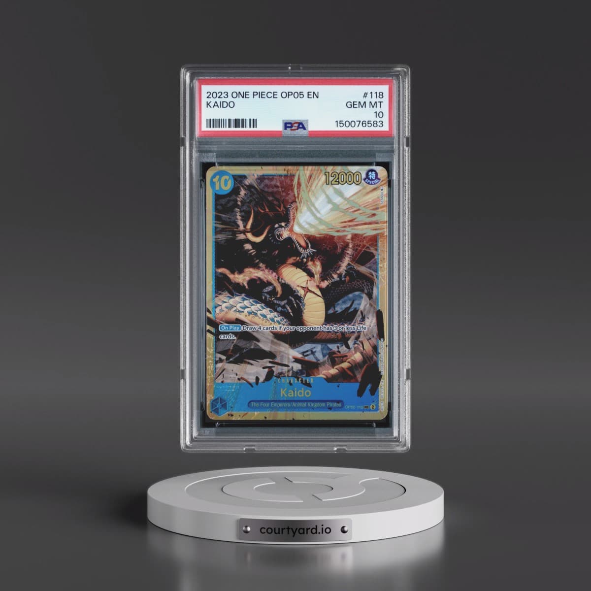 2023 One Piece OP05-Awakening of the New Era #118 Kaido (PSA 10 GEM MINT)