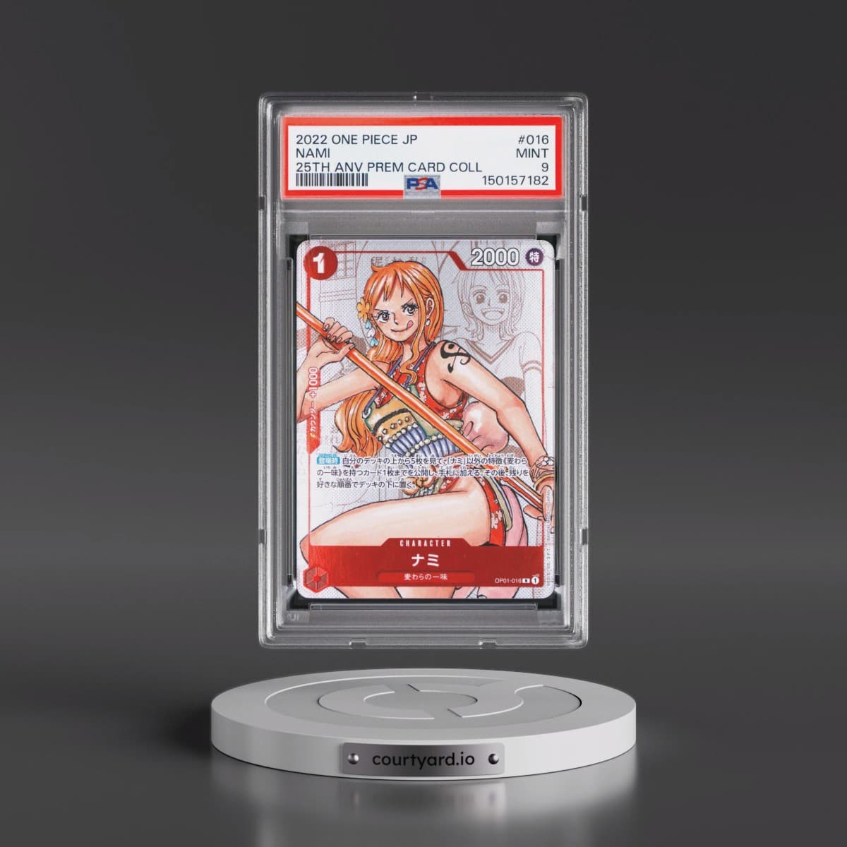 2022 One Piece Japanese 25th Anniversary Premium Card Collection #016 Nami (PSA 9 MINT)