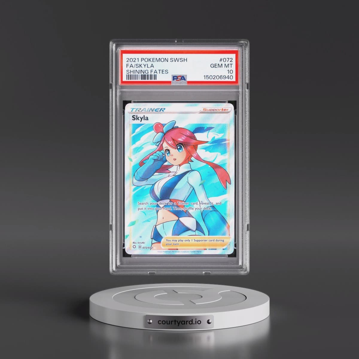 2021 Pokémon Sword & Shield Shining Fates #072 Skyla - Full Art (PSA 10 GEM MINT)