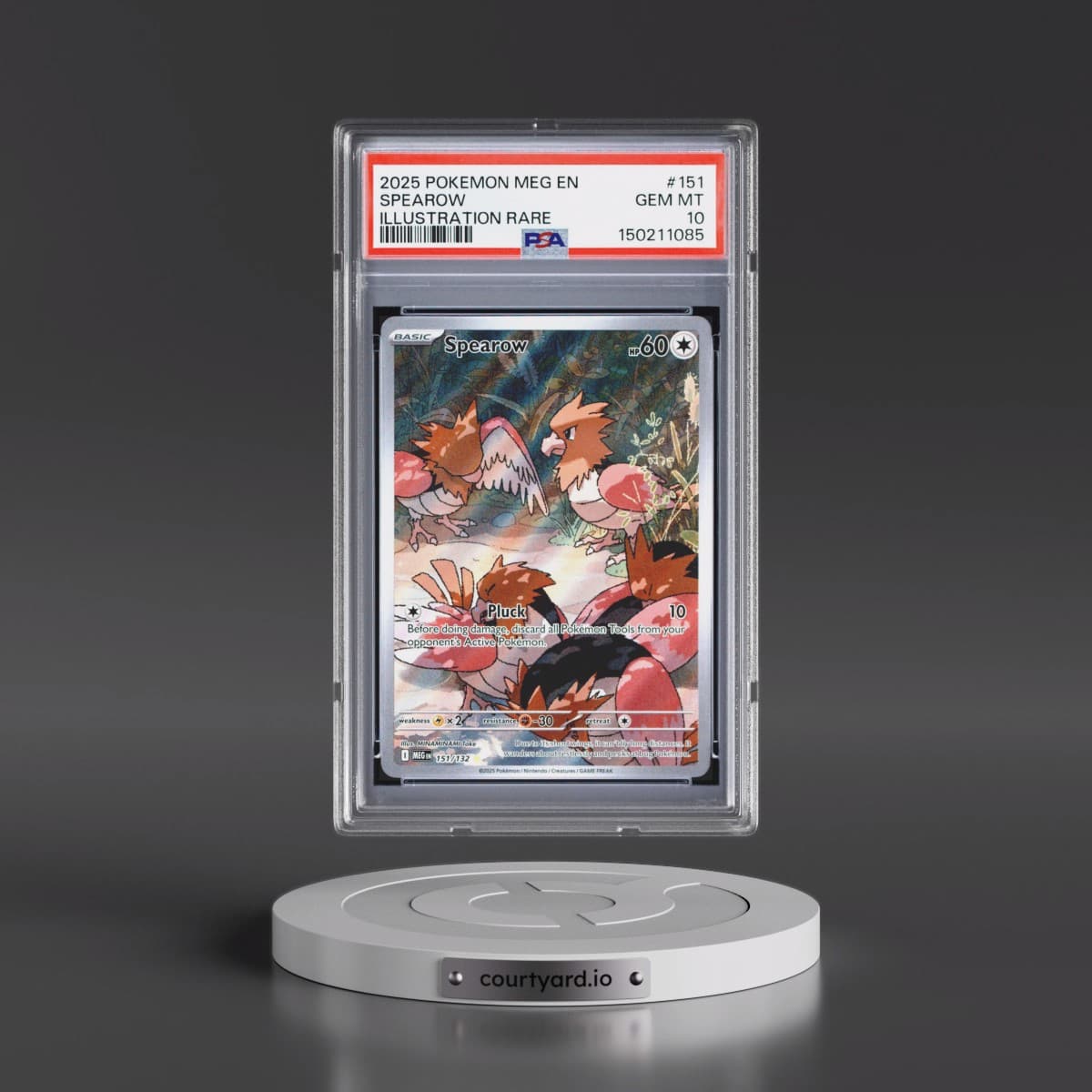 2025 Pokémon Meg EN-Mega Evolution #151 Spearow - Illustration Rare (PSA 10 GEM MINT)