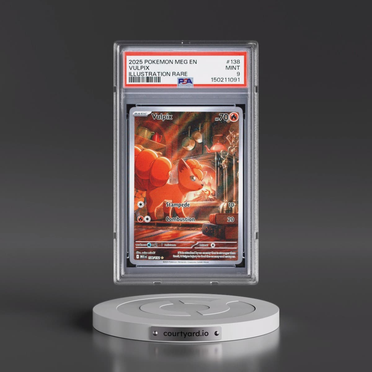 2025 Pokémon Meg EN-Mega Evolution #138 Vulpix - Illustration Rare (PSA 9 MINT)