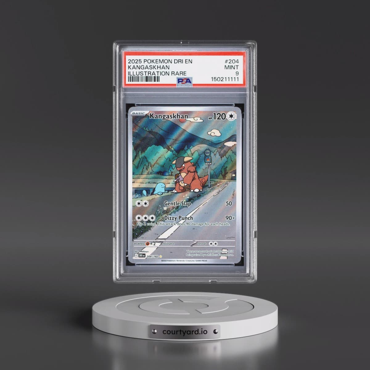 2025 Pokémon Dri EN-Destined Rivals #204 Kangaskhan - Illustration Rare (PSA 9 MINT)