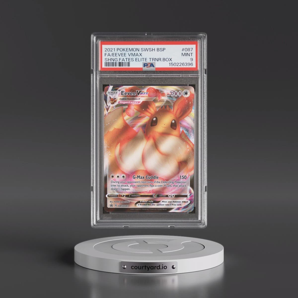 2021 Pokémon Swsh Black Star Promo #087 Eevee Vmax - Full Art Shining Fates Elite Trainer Box (PSA 9 MINT)