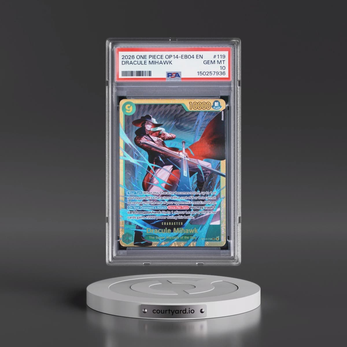 2026 One Piece OP14-EB04-the Azure Sea's Seven #119 Dracule Mihawk (PSA 10 GEM MINT)