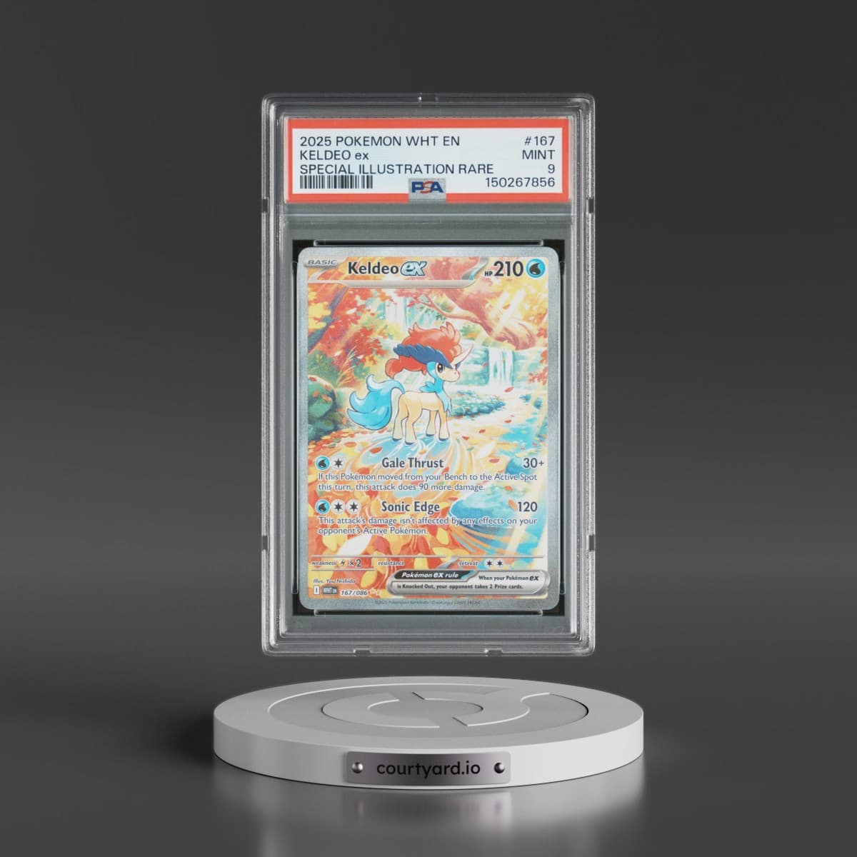 2025 Pokémon Wht EN-White Flare #167 Keldeo EX - Holo Special Illustration Rare (PSA 9 MINT)