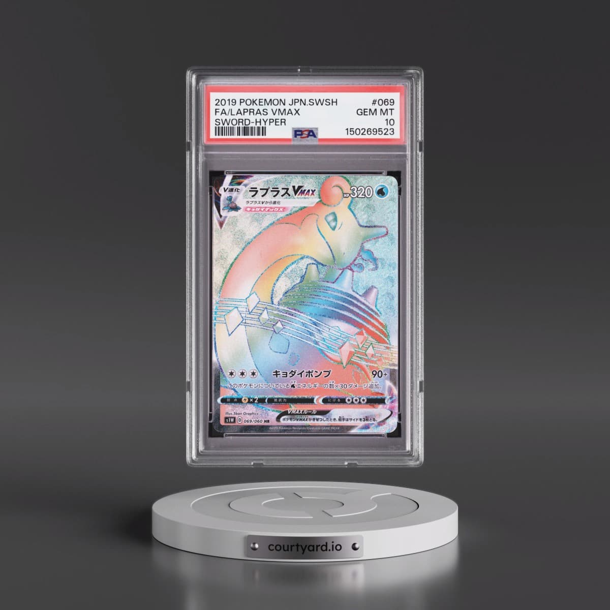 2019 Pokémon Sword & Shield Sword #069 Lapras Vmax-Hyper - Full Art (PSA 10 GEM MINT)