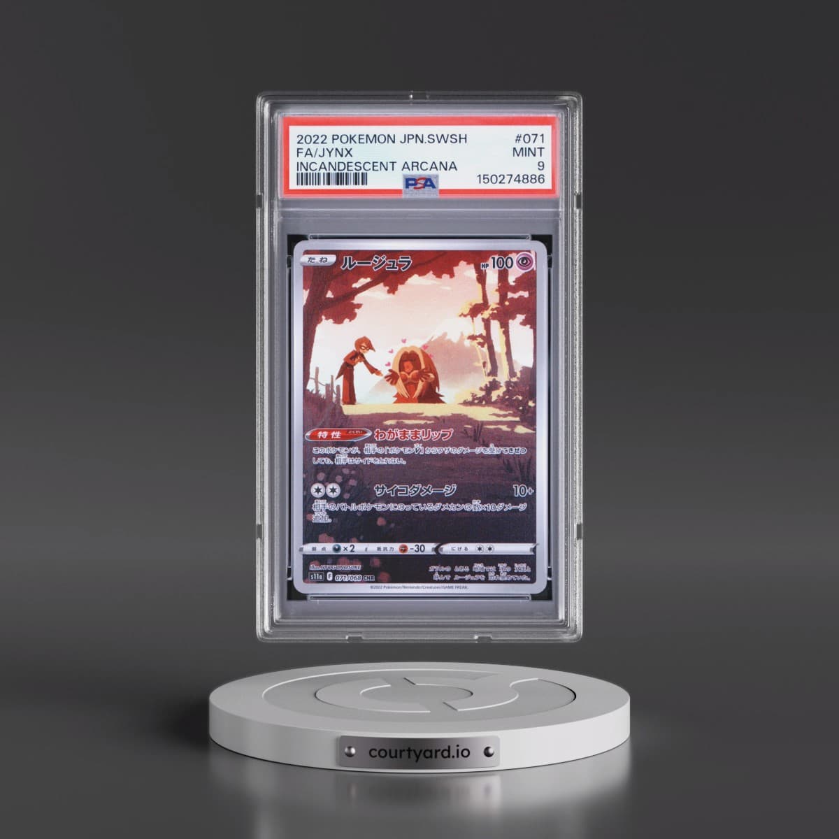 2022 Pokémon Sword & Shield Incandescent Arcana #071 Jynx - Full Art (PSA 9 MINT)