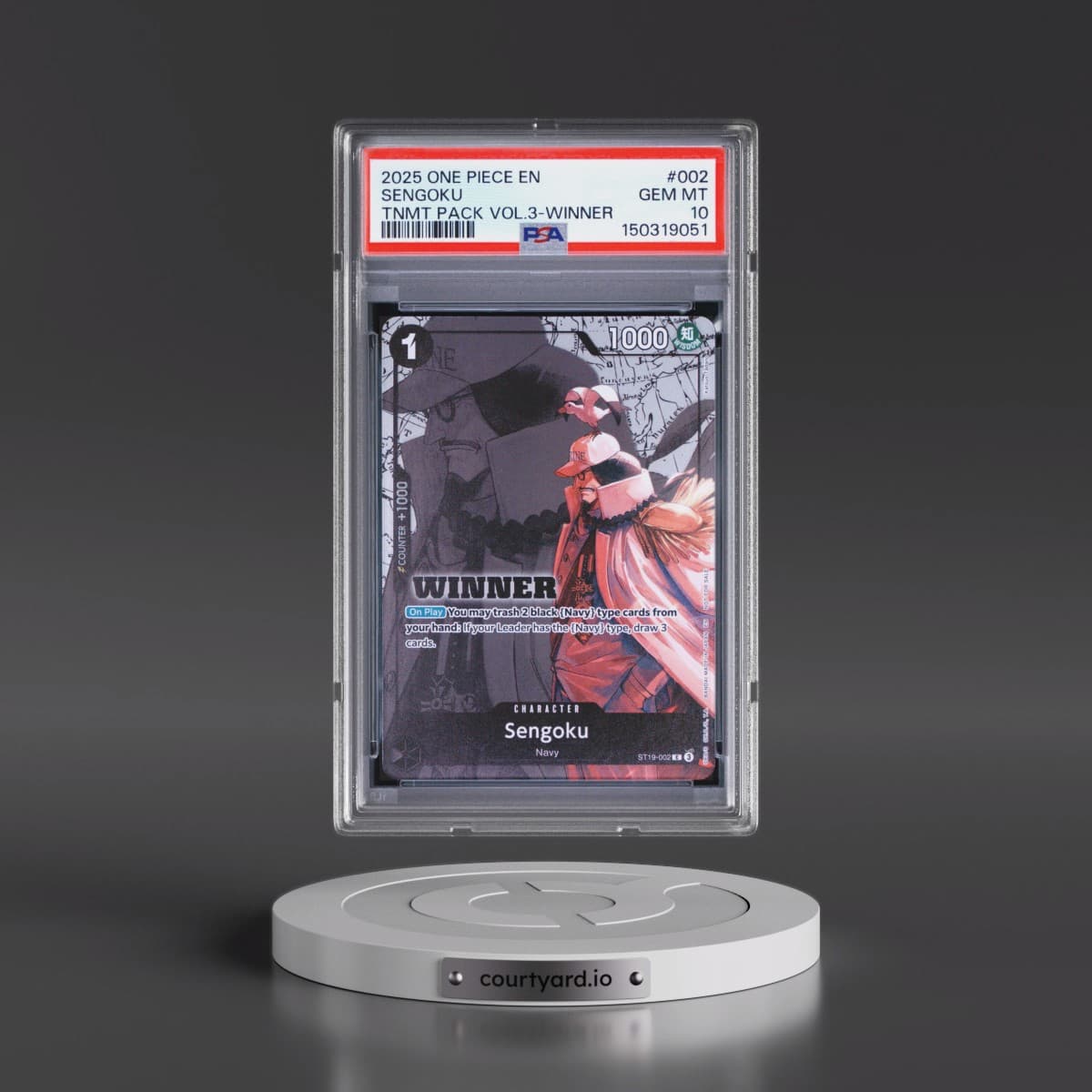 2025 One Piece Tournament Pack Vol.3 #002 Sengoku - Winner (PSA 10 GEM MINT)