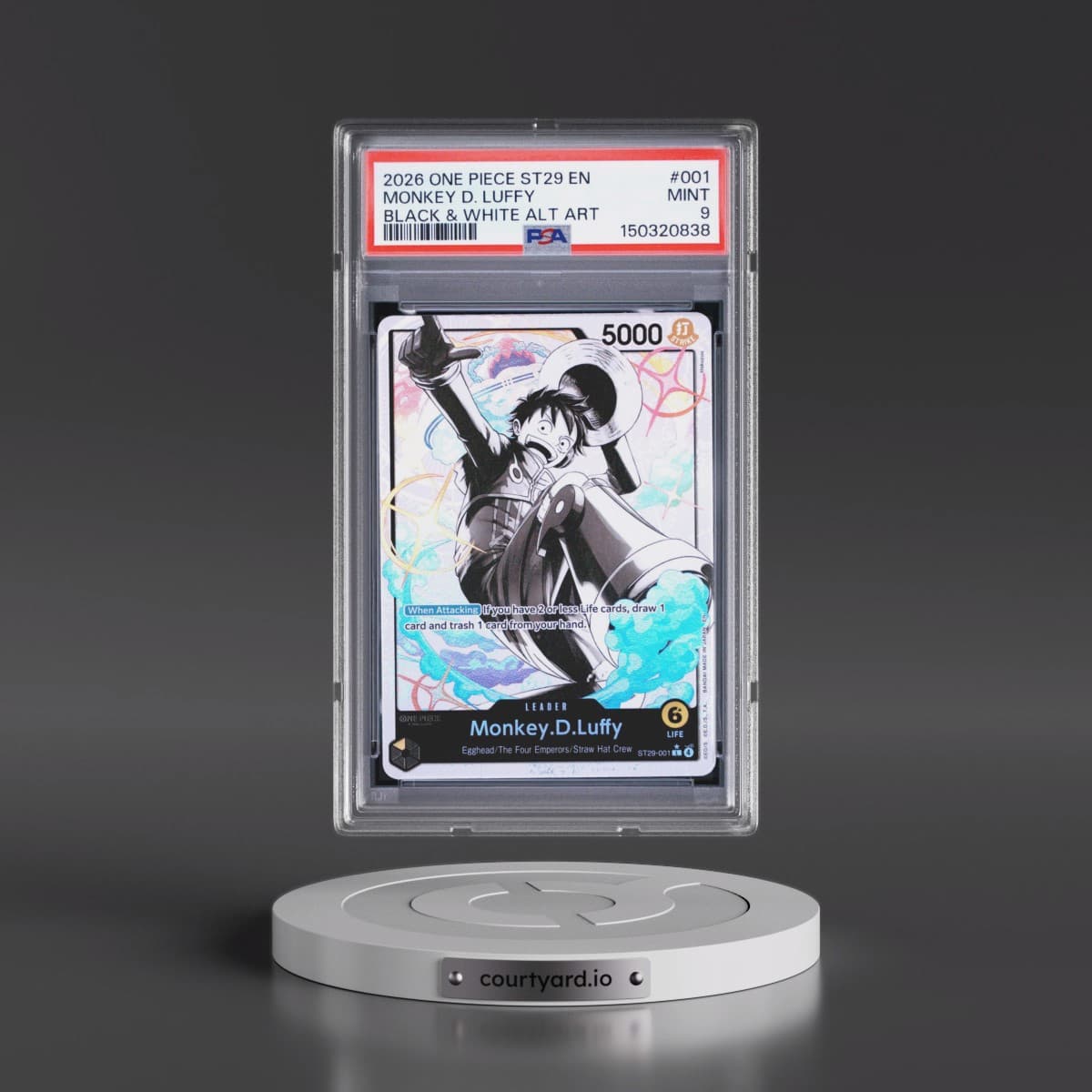 2026 One Piece Starter Deck ST29-Egghead #001 Monkey D. Luffy - Black & White Alternate Art (PSA 9 MINT)