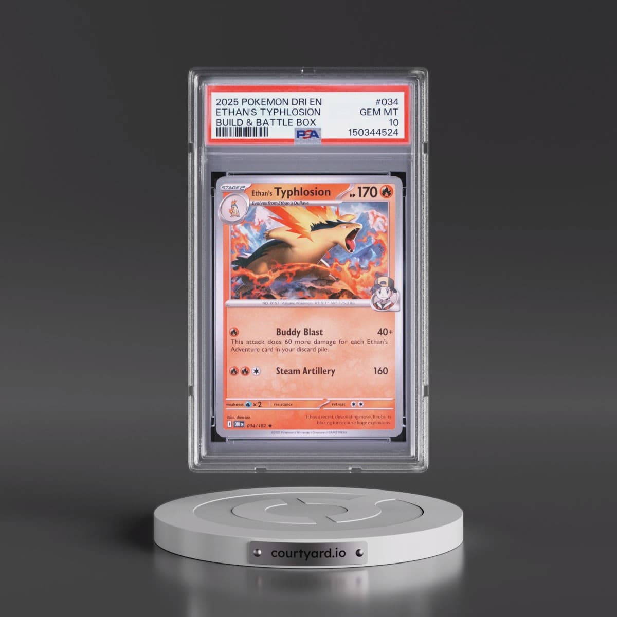 2025 Pokémon Dri EN-Destined Rivals #034 Ethan's Typhlosion - Build & Battle Box (PSA 10 GEM MINT)
