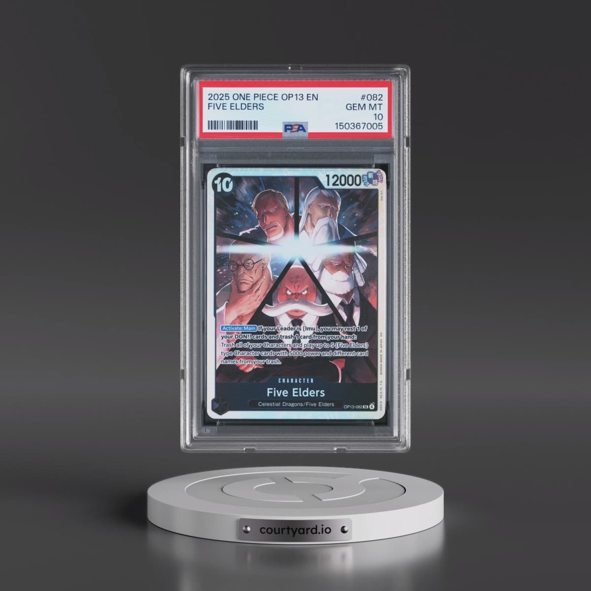 2025 One Piece OP13-Carrying on His Will #082 Five Elders (PSA 10 GEM MINT)