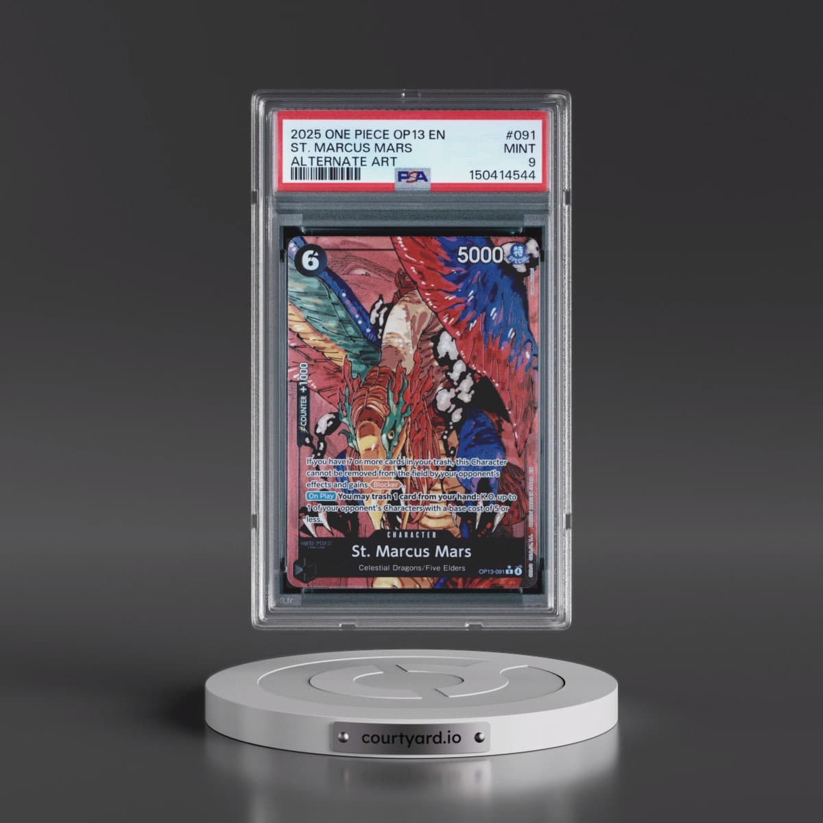2025 One Piece OP13-Carrying on His Will #091 St. Marcus Mars - Alternate Art (PSA 9 MINT)