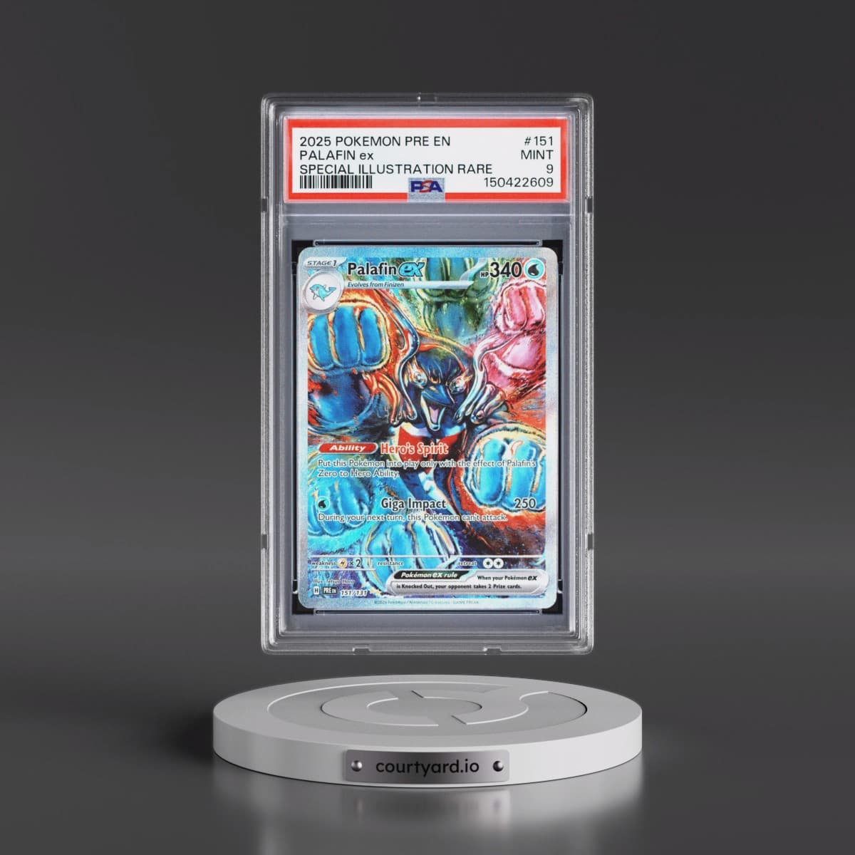 2025 Pokémon Pre EN-Prismatic Evolutions #151 Palafin EX - Holo Special Illustration Rare (PSA 9 MINT)