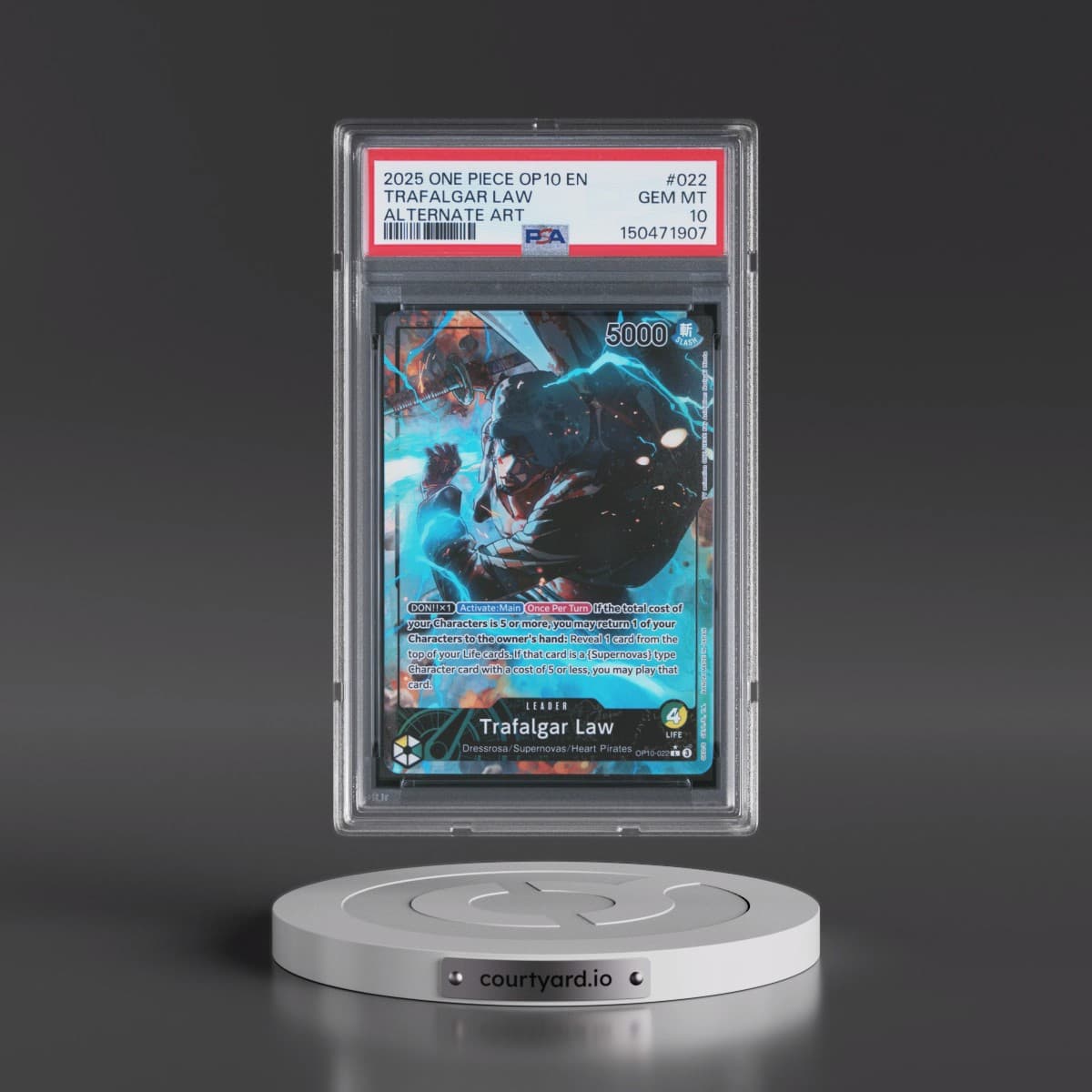 2025 One Piece OP10-Royal Blood #022 Trafalgar Law - Alternate Art (PSA 10 GEM MINT)