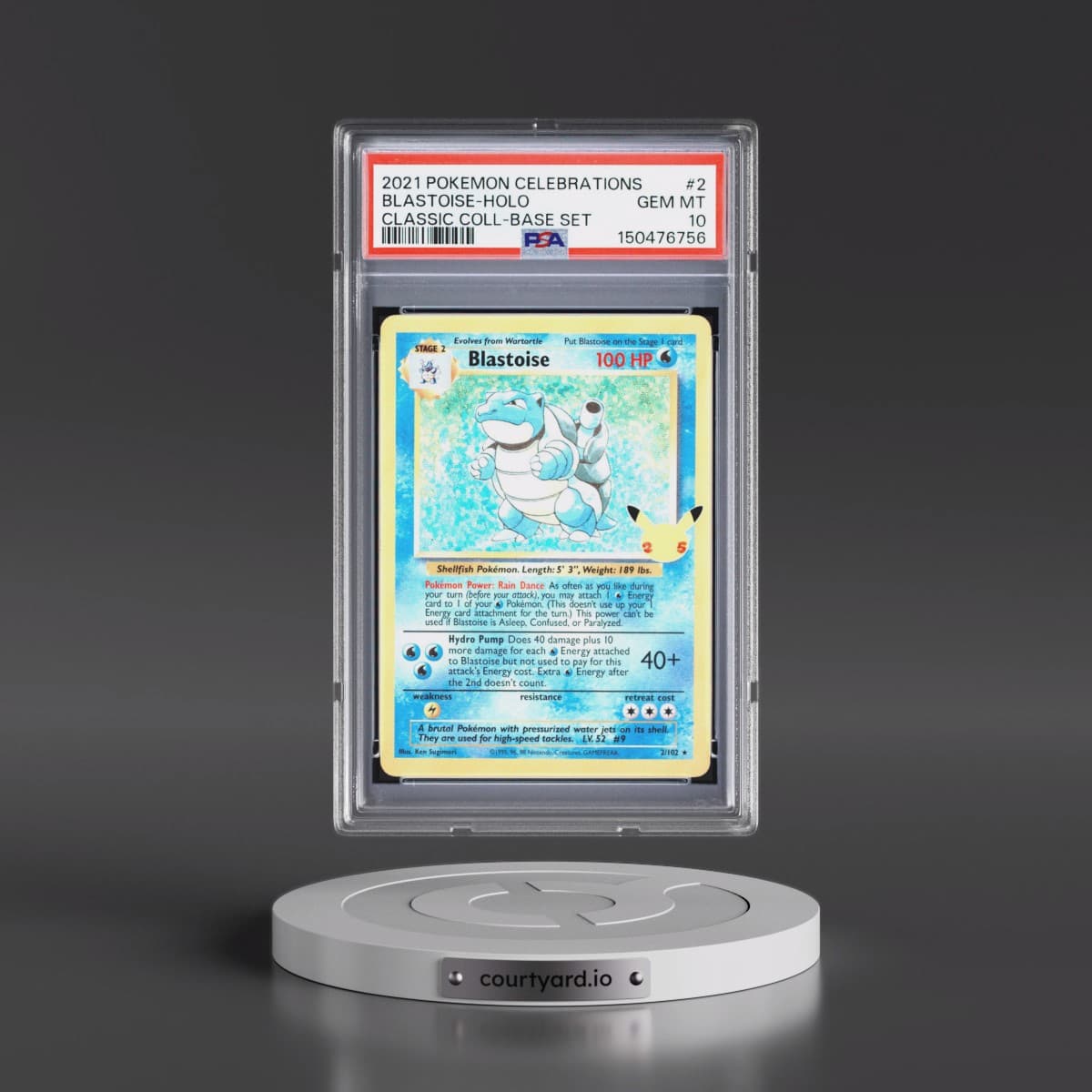 2021 Pokémon Celebrations Classic Collection #2 Blastoise - Holo (PSA 10 GEM MINT)