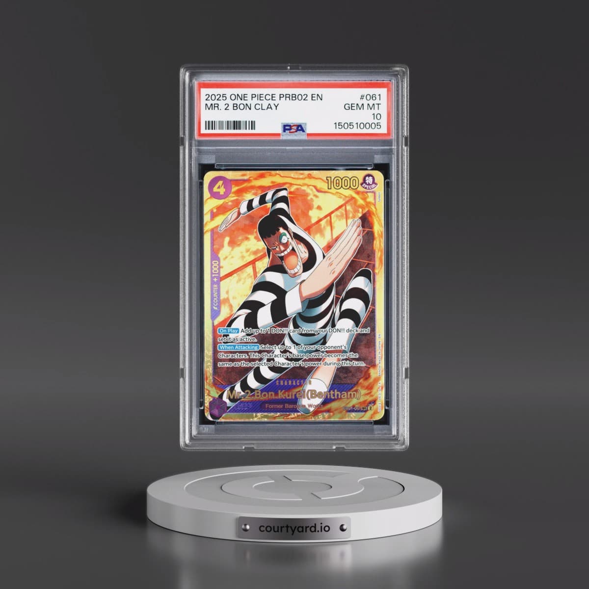 2025 One Piece PRB02-Premium Booster -One Piece Card the Best- Vol.2 #061 Mr. 2 Bon Clay (PSA 10 GEM MINT)