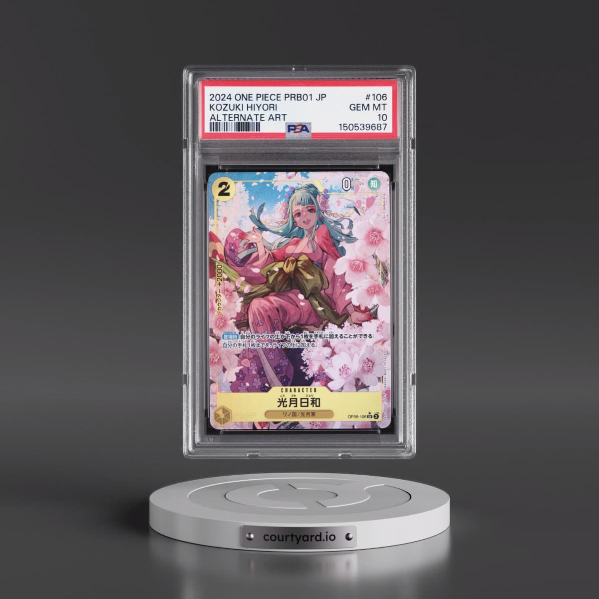 2024 One Piece Japanese PRB01-Premium Booster -One Piece Card the Best #106 Kozuki Hiyori - Alternate Art (PSA 10 GEM MINT)