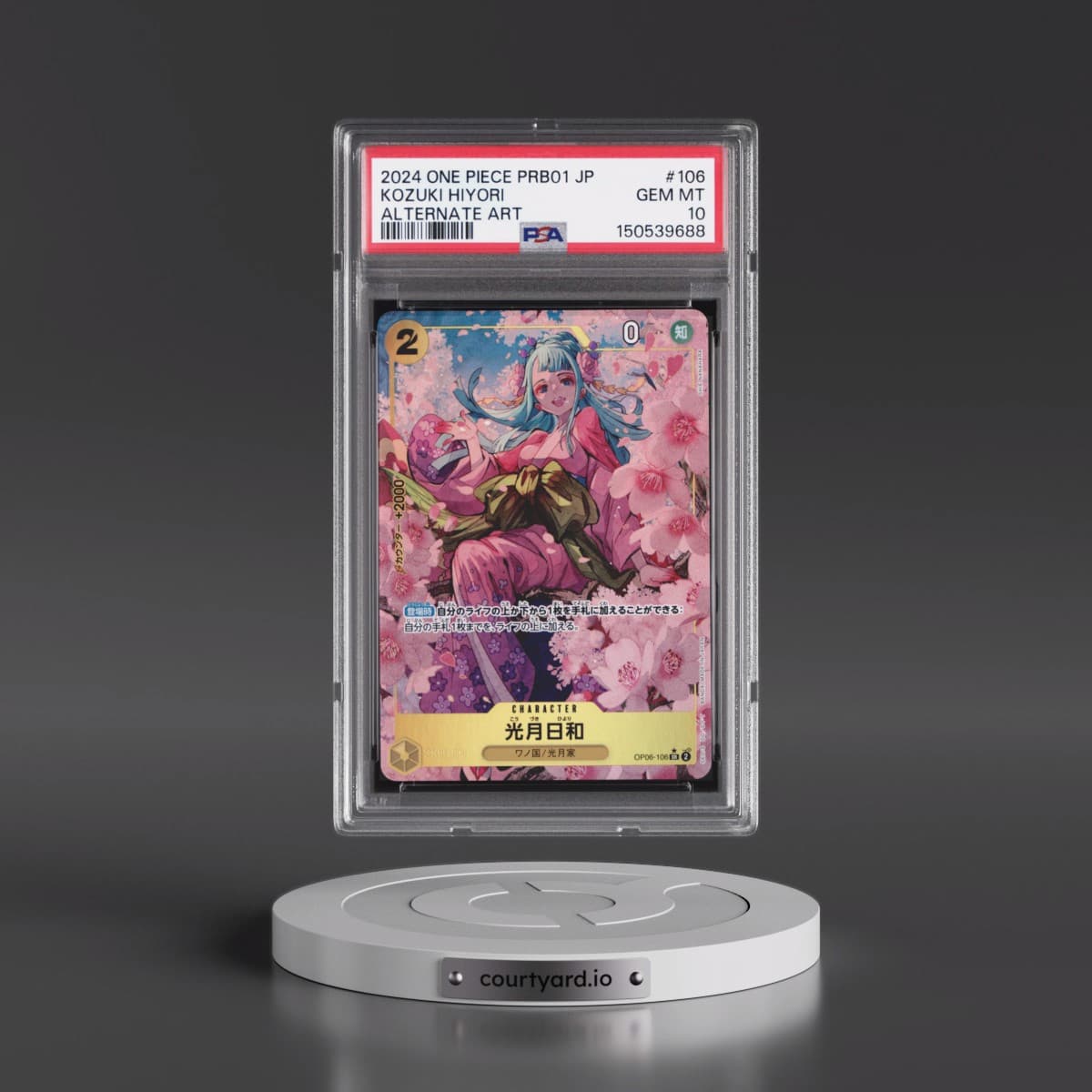 2024 One Piece Japanese PRB01-Premium Booster -One Piece Card the Best #106 Kozuki Hiyori - Alternate Art (PSA 10 GEM MINT)