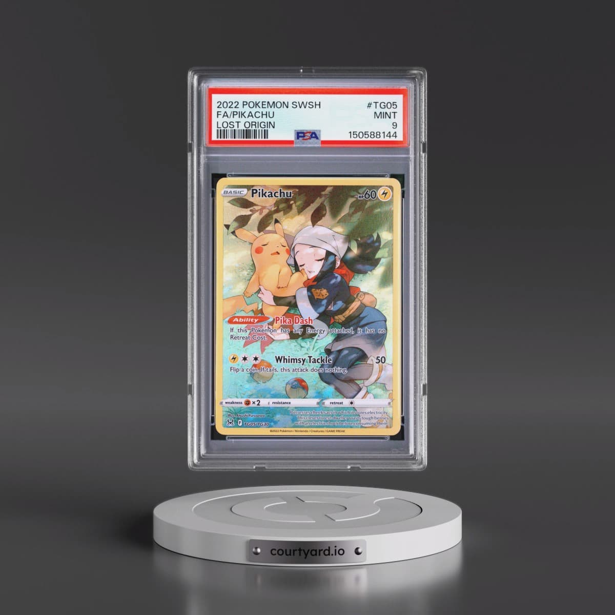 2022 Pokémon Sword & Shield Lost Origin #TG05 Pikachu - Full Art (PSA 9 MINT)