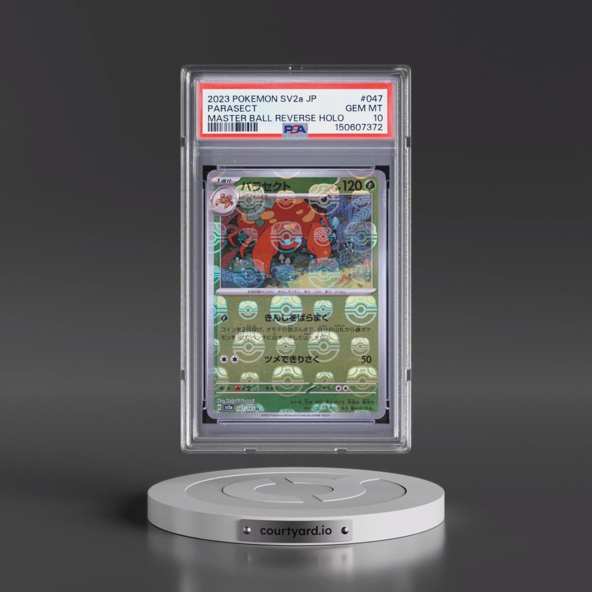 2023 Pokémon Sv2a-Pokémon 151 #047 Parasect - Reverse Holo Master Ball (PSA 10 GEM MINT)