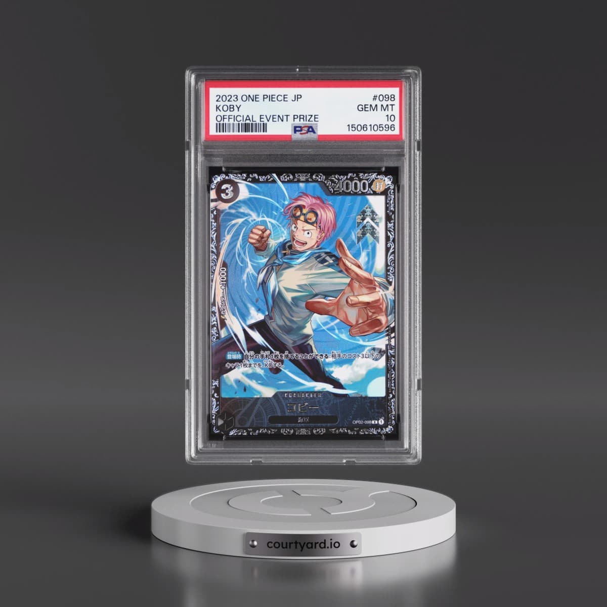 2023 One Piece Japanese Promos #098 Koby - Official Event Prize (PSA 10 GEM MINT)