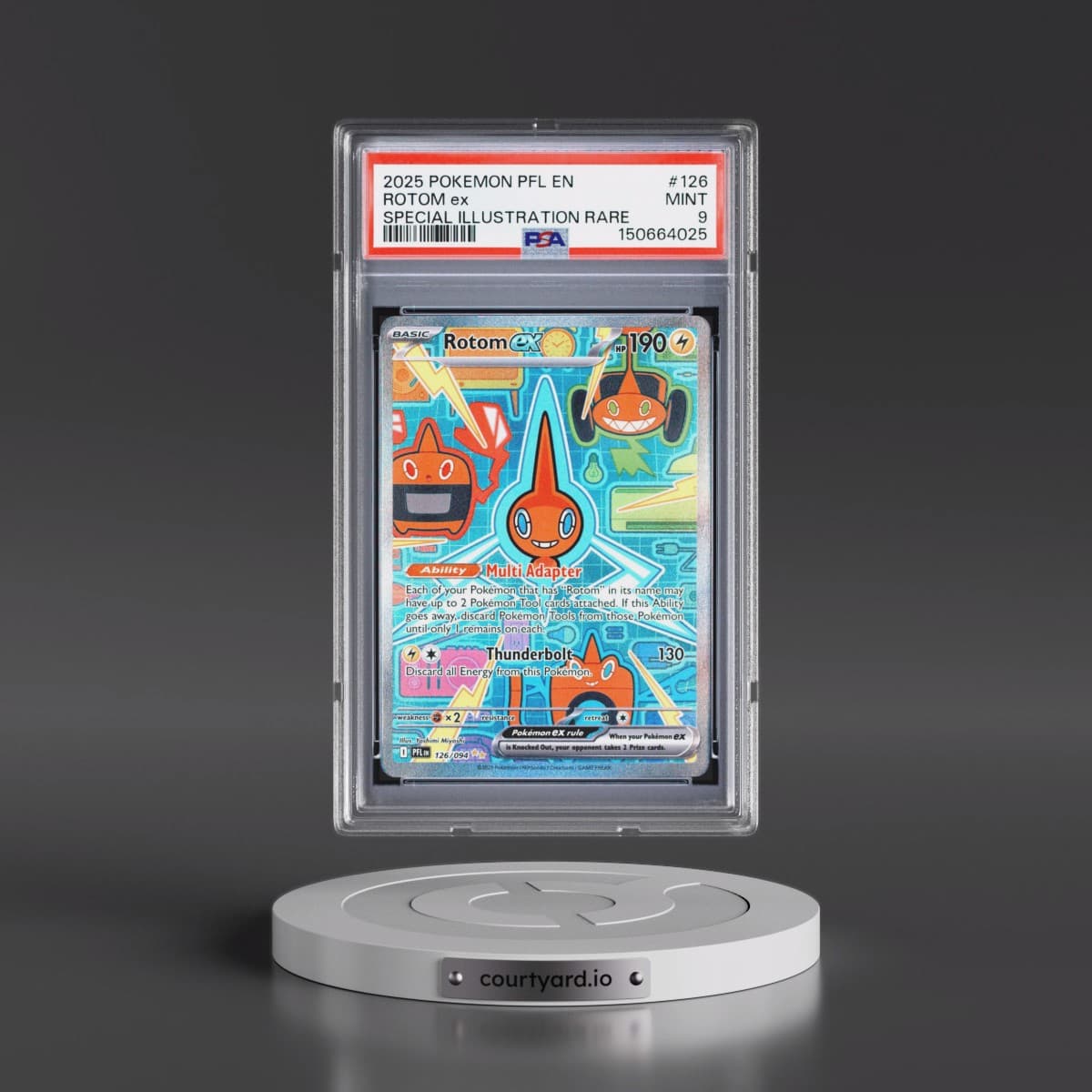 2025 Pokémon Pfl EN-Phantasmal Flames #126 Rotom EX - Holo Special Illustration Rare (PSA 9 MINT)