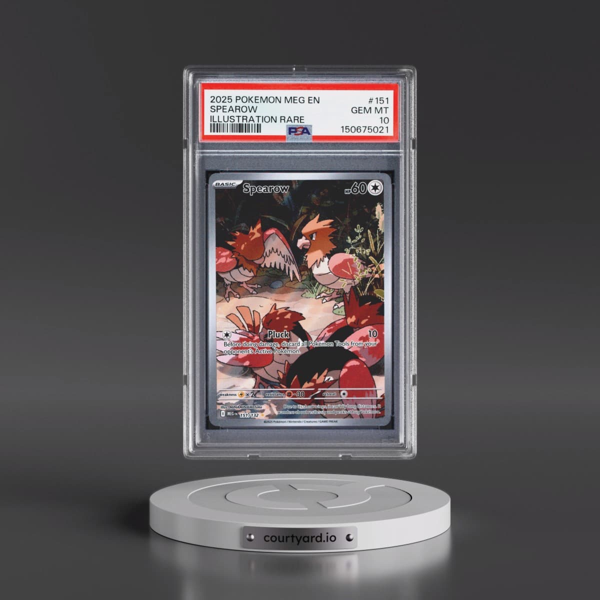 2025 Pokémon Meg EN-Mega Evolution #151 Spearow - Illustration Rare (PSA 10 GEM MINT)
