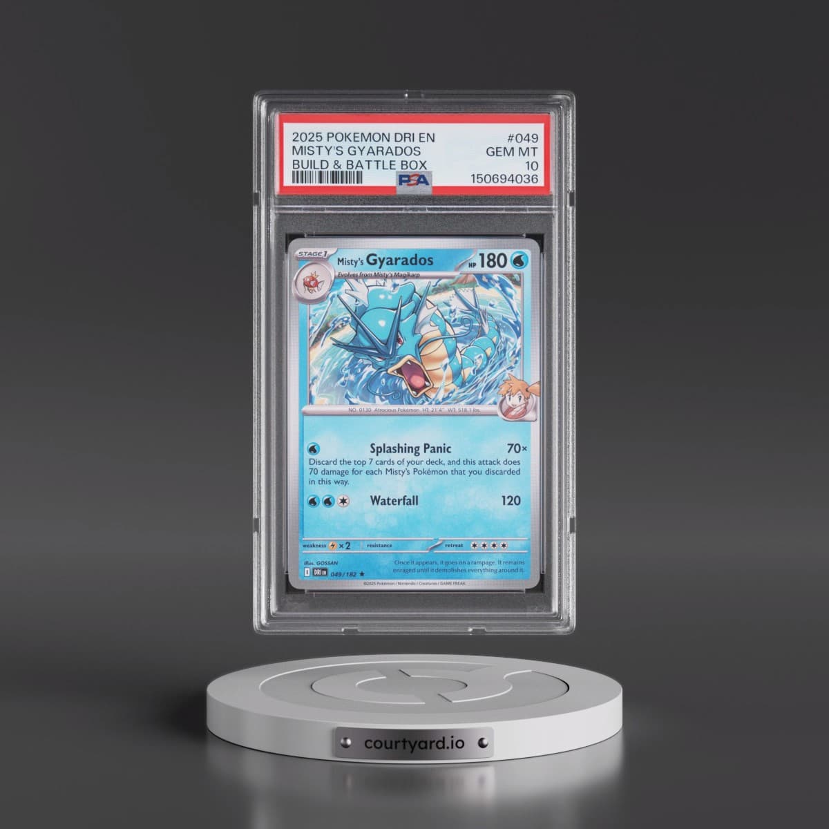 2025 Pokémon Dri EN-Destined Rivals #049 Misty's Gyarados - Build & Battle Box (PSA 10 GEM MINT)