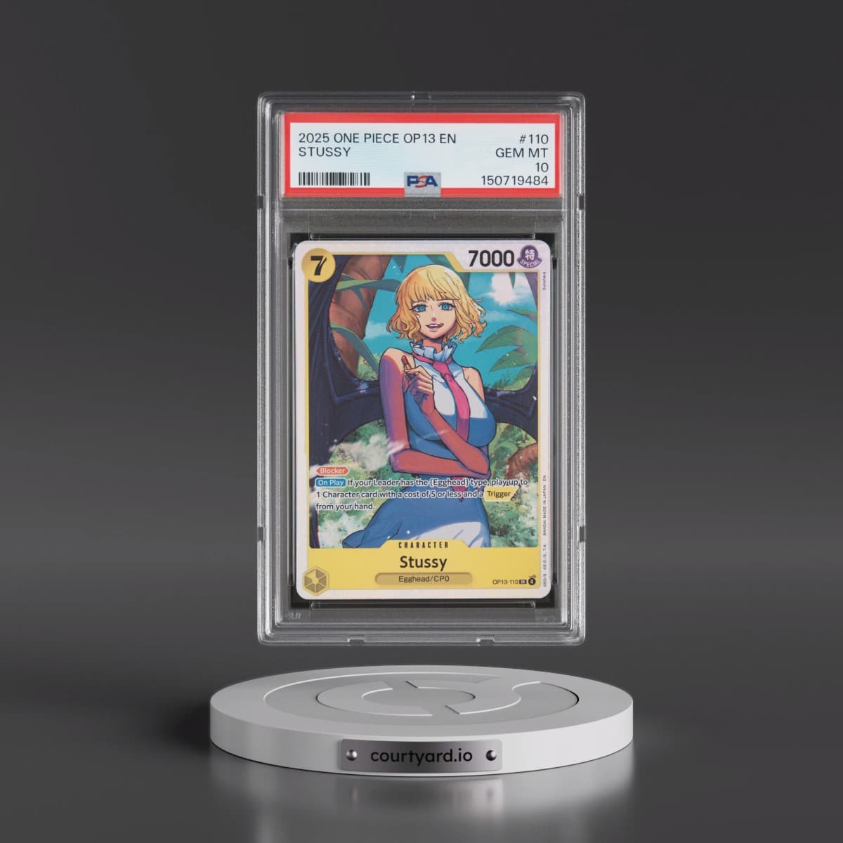 2025 One Piece OP13-Carrying on His Will #110 Stussy (PSA 10 GEM MINT)