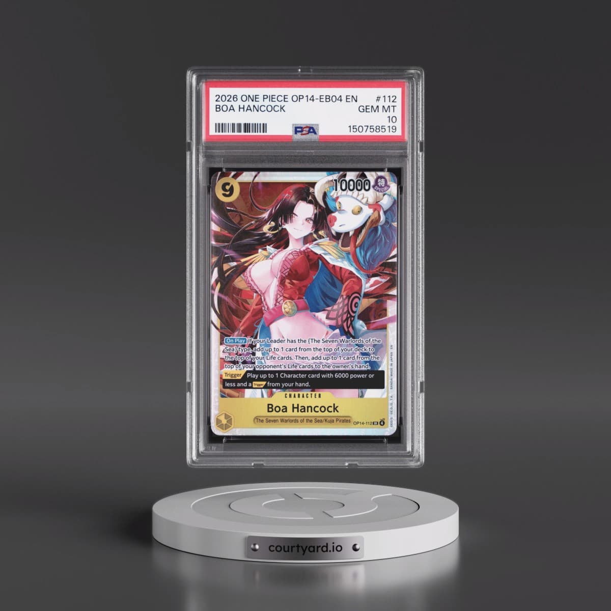 2026 One Piece OP14-EB04-the Azure Sea's Seven #112 Boa Hancock (PSA 10 GEM MINT)