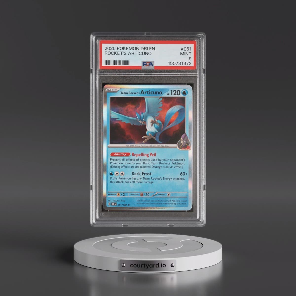 2025 Pokémon Dri EN-Destined Rivals #051 Team Rocket's Articuno (PSA 9 MINT)