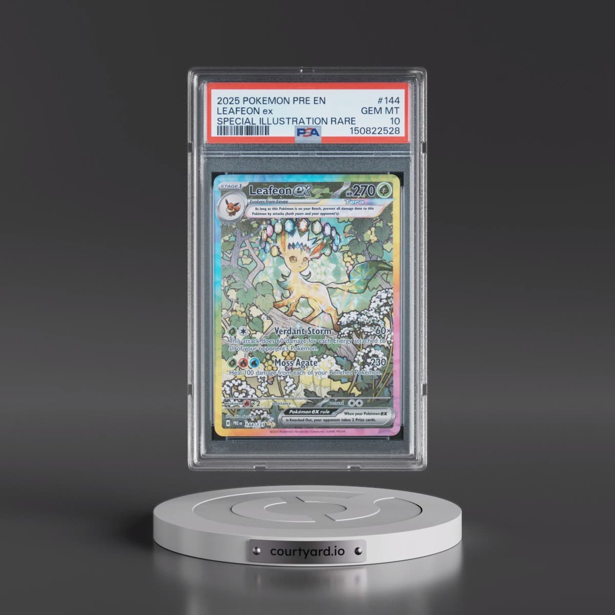 2025 Pokémon Pre EN-Prismatic Evolutions #144 Leafeon EX - Holo Special Illustration Rare (PSA 10 GEM MINT)