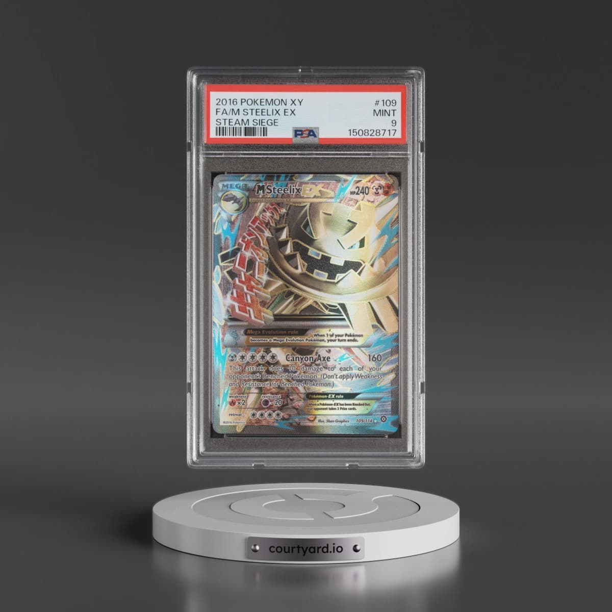 2016 Pokémon XY Steam Siege #109 M Steelix EX - Holo Full Art (PSA 9 MINT)