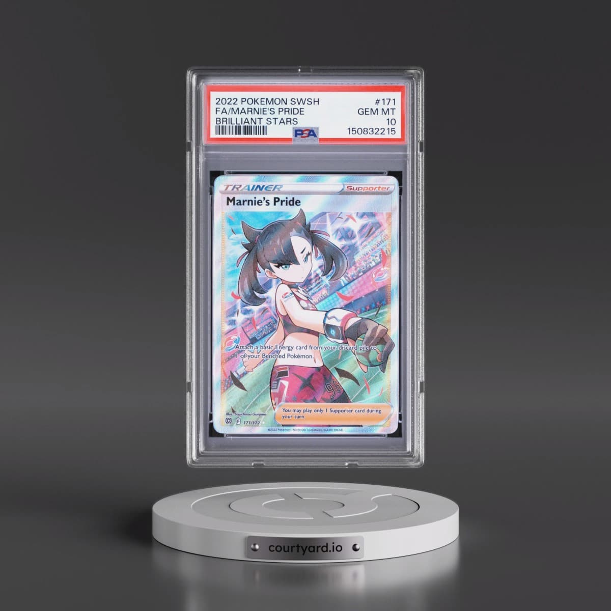 2022 Pokémon Sword & Shield Brilliant Stars #171 Marnie's Pride - Full Art (PSA 10 GEM MINT)