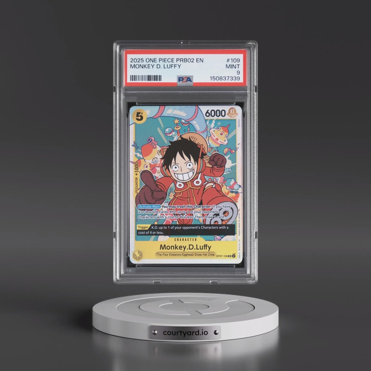2025 One Piece PRB02-Premium Booster -One Piece Card the Best- Vol.2 #109 Monkey D. Luffy (PSA 9 MINT)
