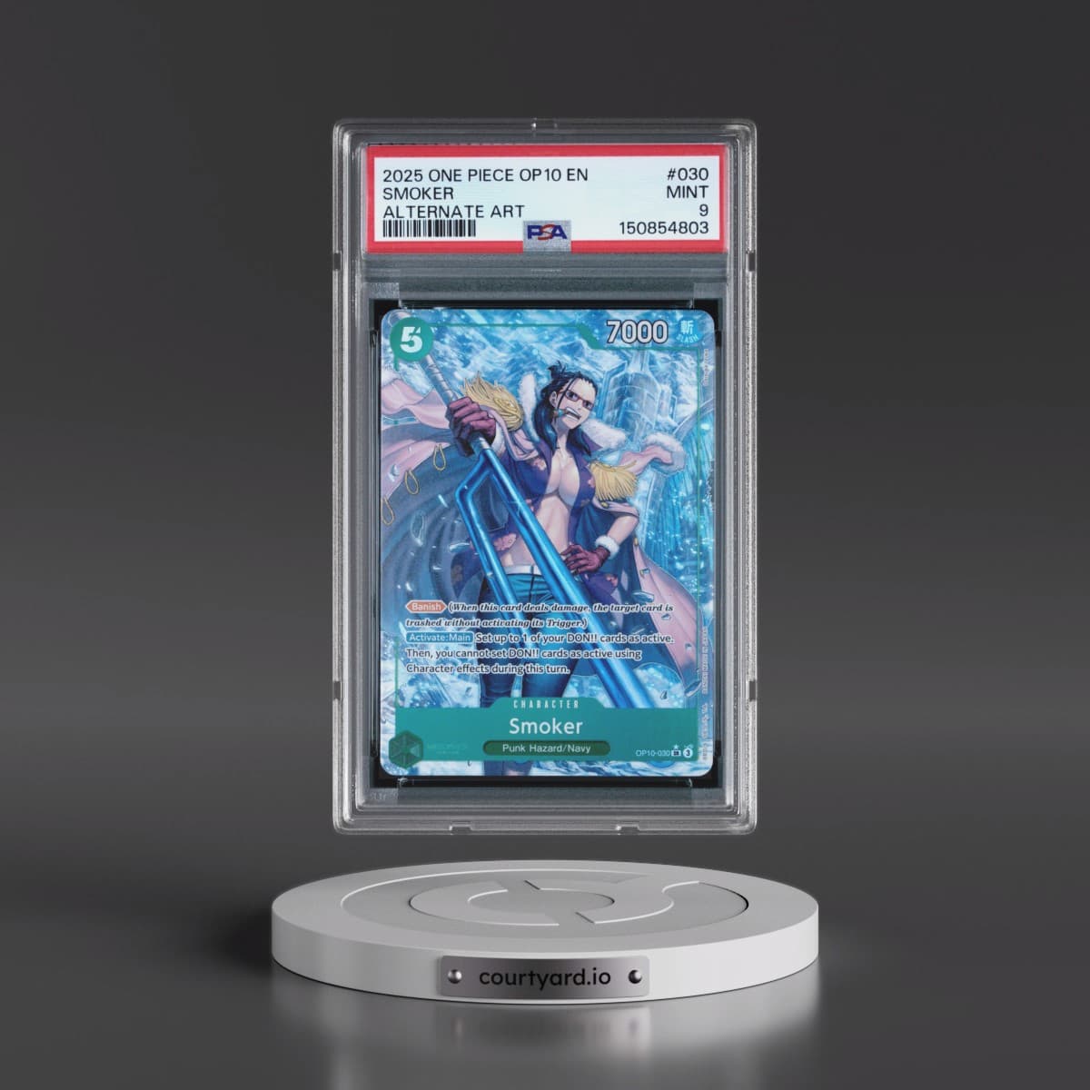 2025 One Piece OP10-Royal Blood #030 Smoker - Alternate Art (PSA 9 MINT)