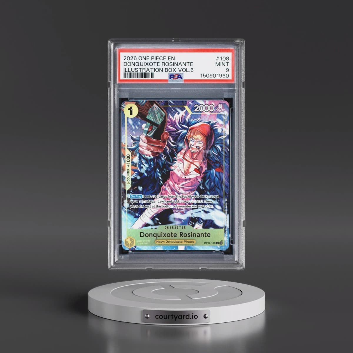 2026 One Piece Promos #108 Donquixote Rosinante - Illustration Box Vol.6 (PSA 9 MINT)
