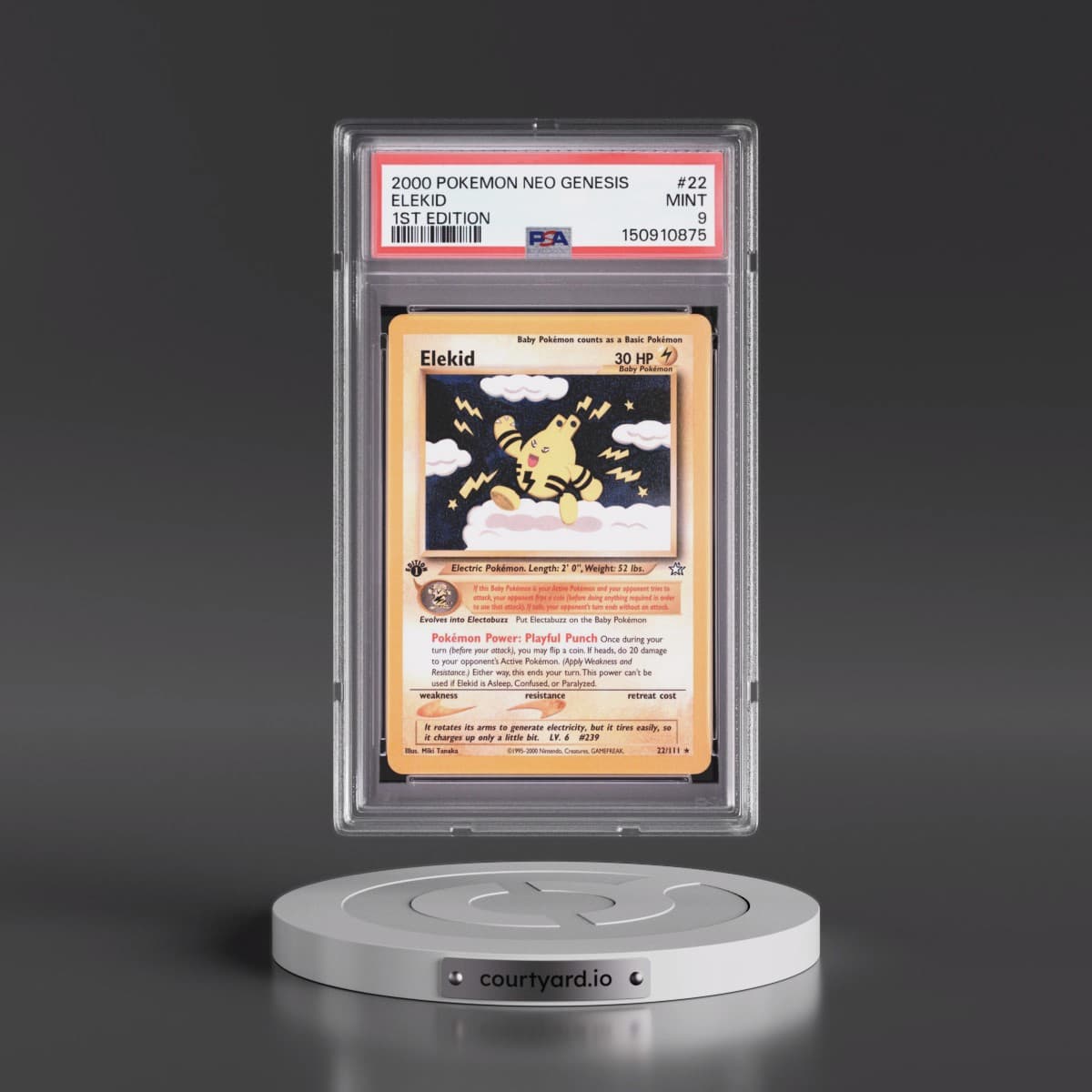 2000 Pokémon Neo Genesis #22 Elekid - 1st Edition (PSA 9 MINT)