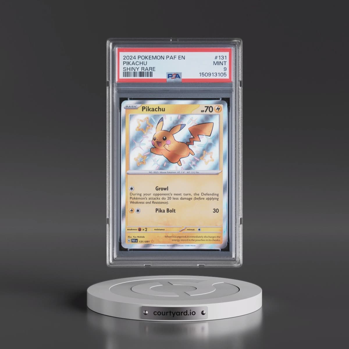 2024 Pokémon Paf EN-Paldean Fates #131 Pikachu - Shiny Rare (PSA 9 MINT)