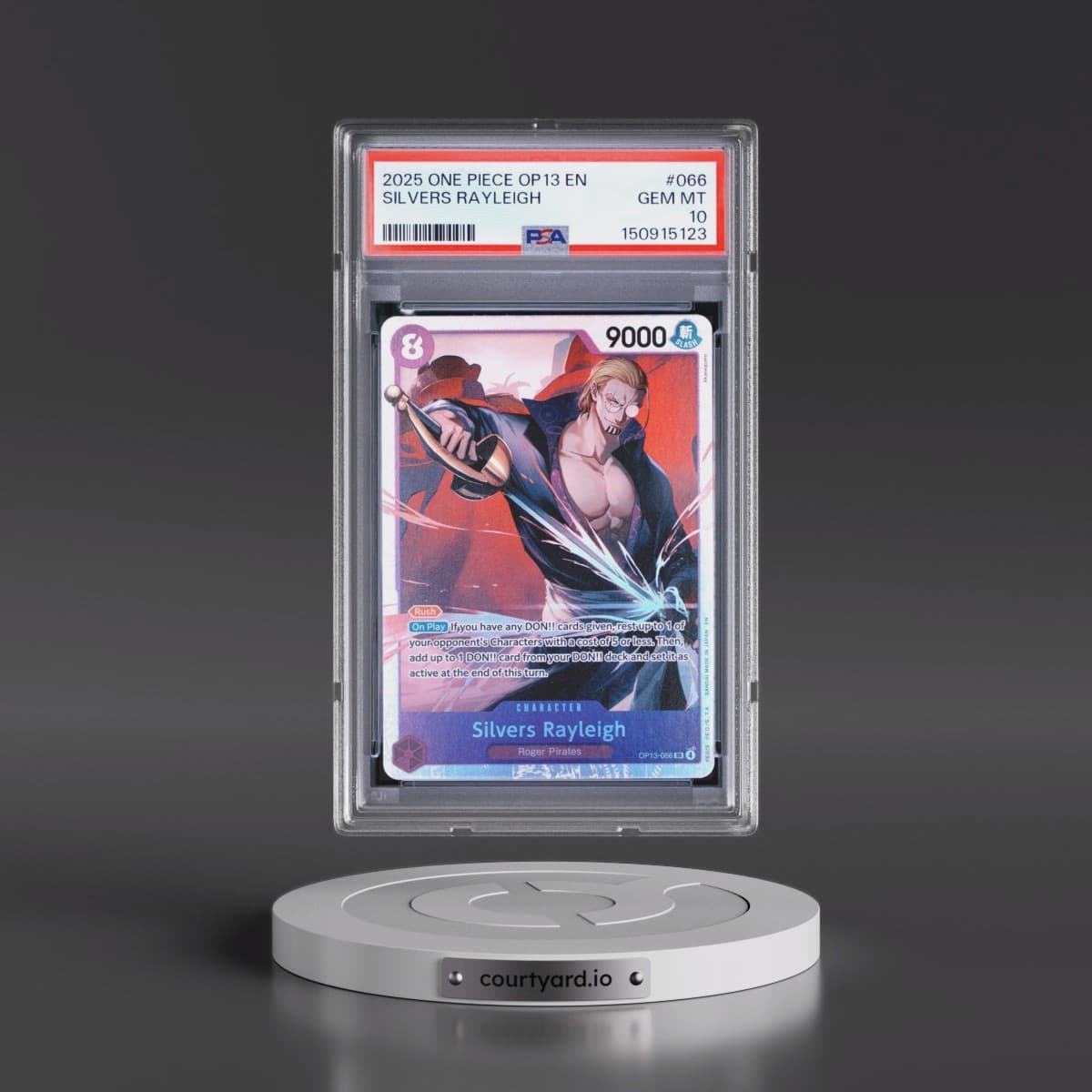 2025 One Piece OP13-Carrying on His Will #066 Silvers Rayleigh (PSA 10 GEM MINT)
