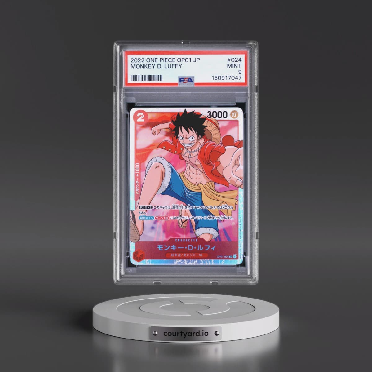 2022 One Piece Japanese OP01-Romance Dawn #024 Monkey D. Luffy (PSA 9 MINT)