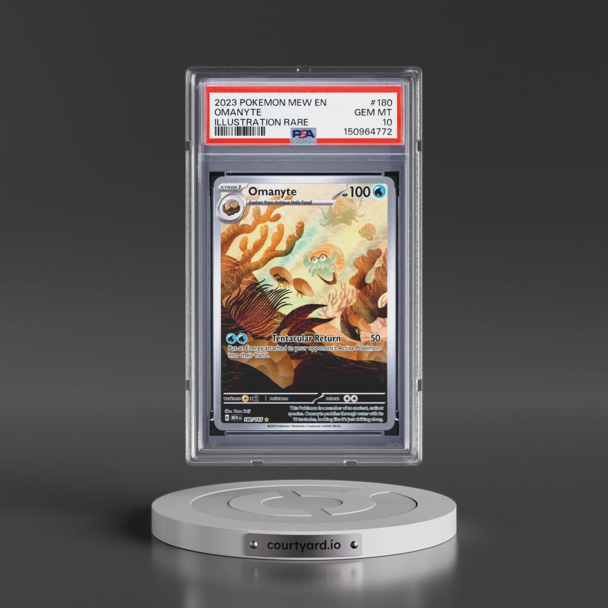 2023 Pokémon Mew EN-151 #180 Omanyte - Illustration Rare (PSA 10 GEM MINT)