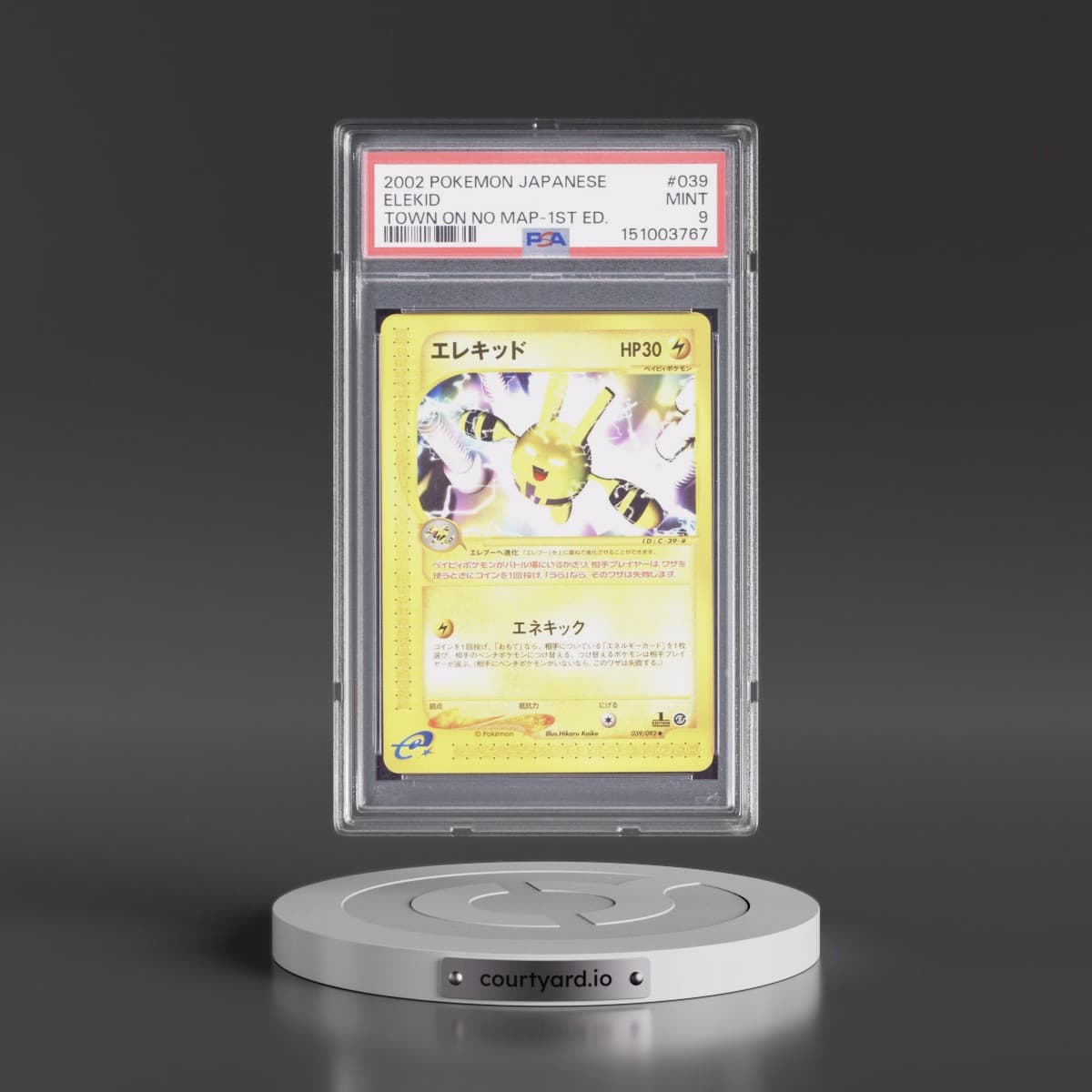 2002 Pokémon the Town on No Map #039 Elekid - 1st Edition (PSA 9 MINT)