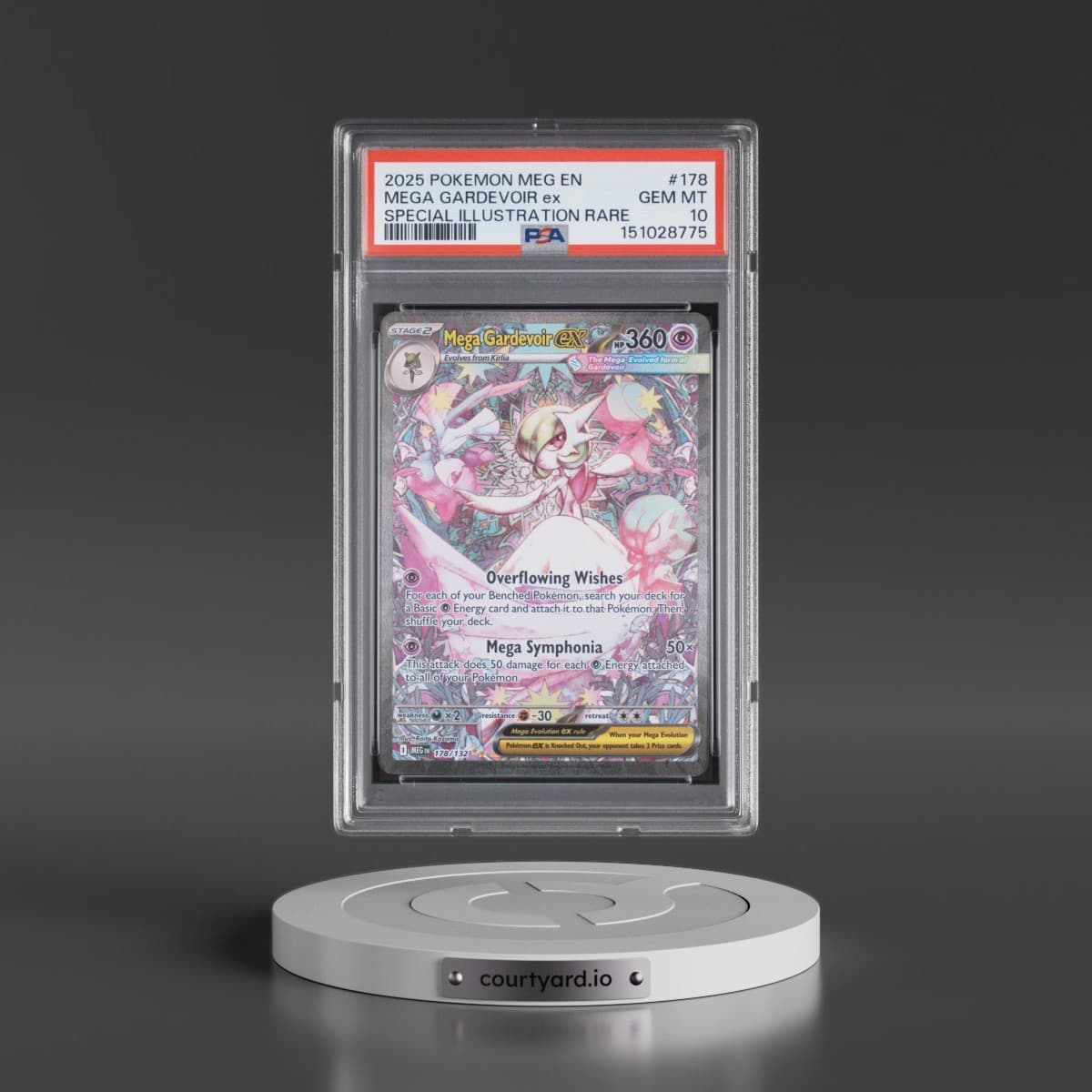 2025 Pokémon Meg EN-Mega Evolution #178 Mega Gardevoir EX - Holo Special Illustration Rare (PSA 10 GEM MINT)