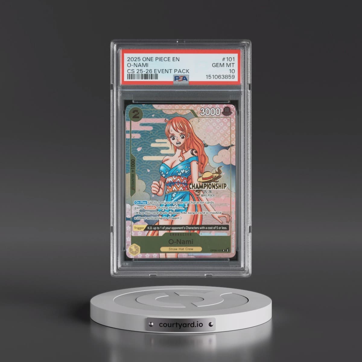 2025 One Piece Championship 2025-26 Event Pack #101 O-Nami (PSA 10 GEM MINT)