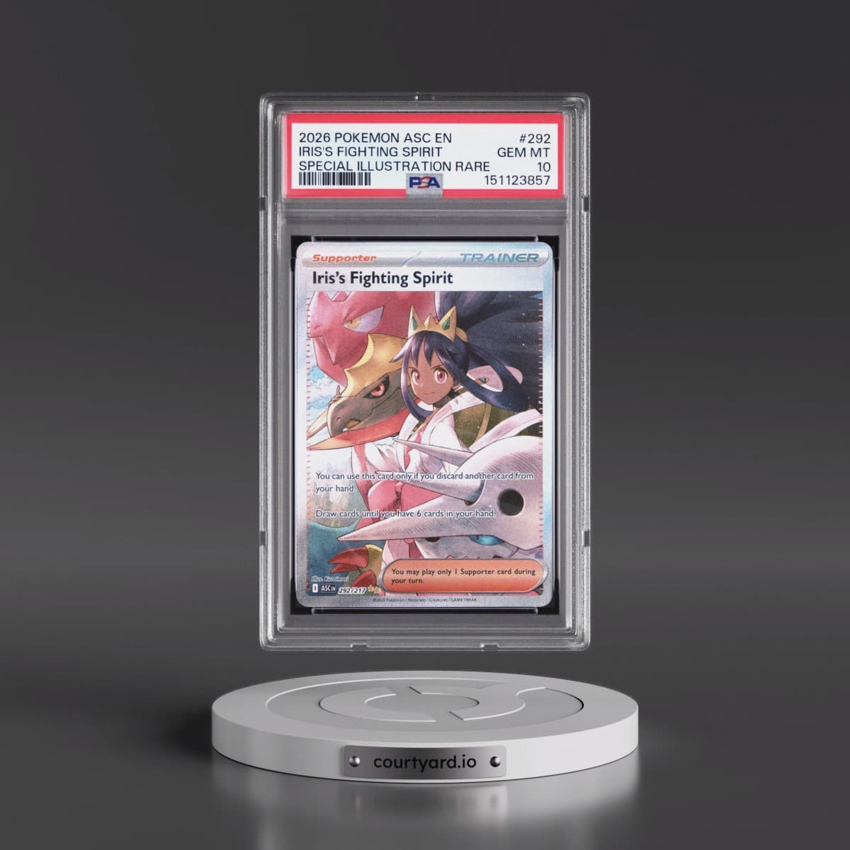 2026 Pokémon Asc EN-Ascended Heroes #292 Iris's Fighting Spirit - Special Illustration Rare (PSA 10 GEM MINT)