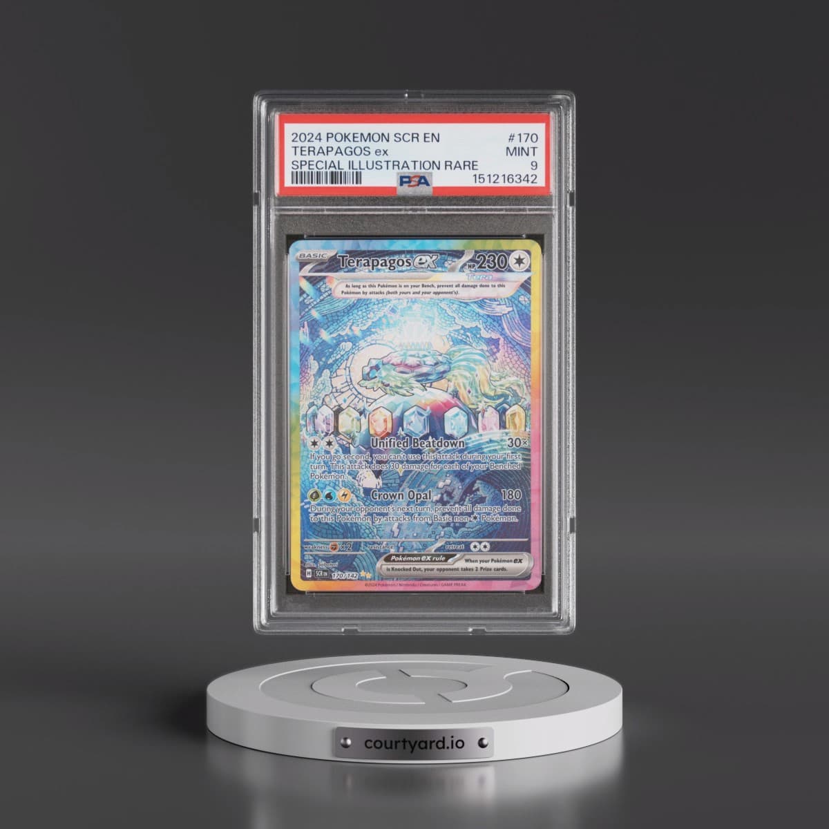 2024 Pokémon Scr EN-Stellar Crown #170 Terapagos EX - Holo Special Illustration Rare (PSA 9 MINT)