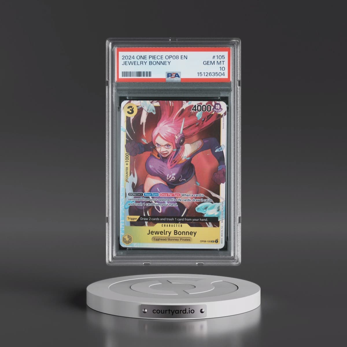 2024 One Piece OP08-Two Legends #105 Jewelry Bonney (PSA 10 GEM MINT)